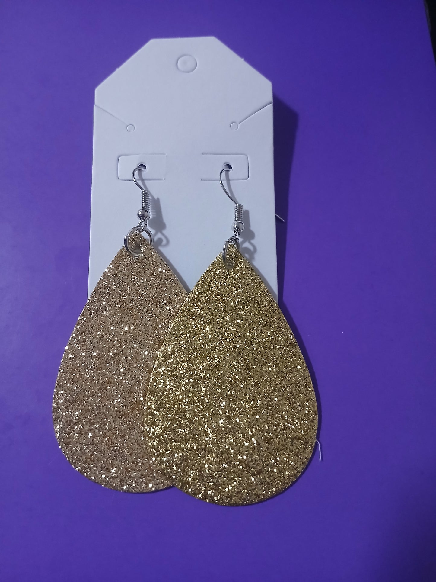 Gold Glittery Earrings
