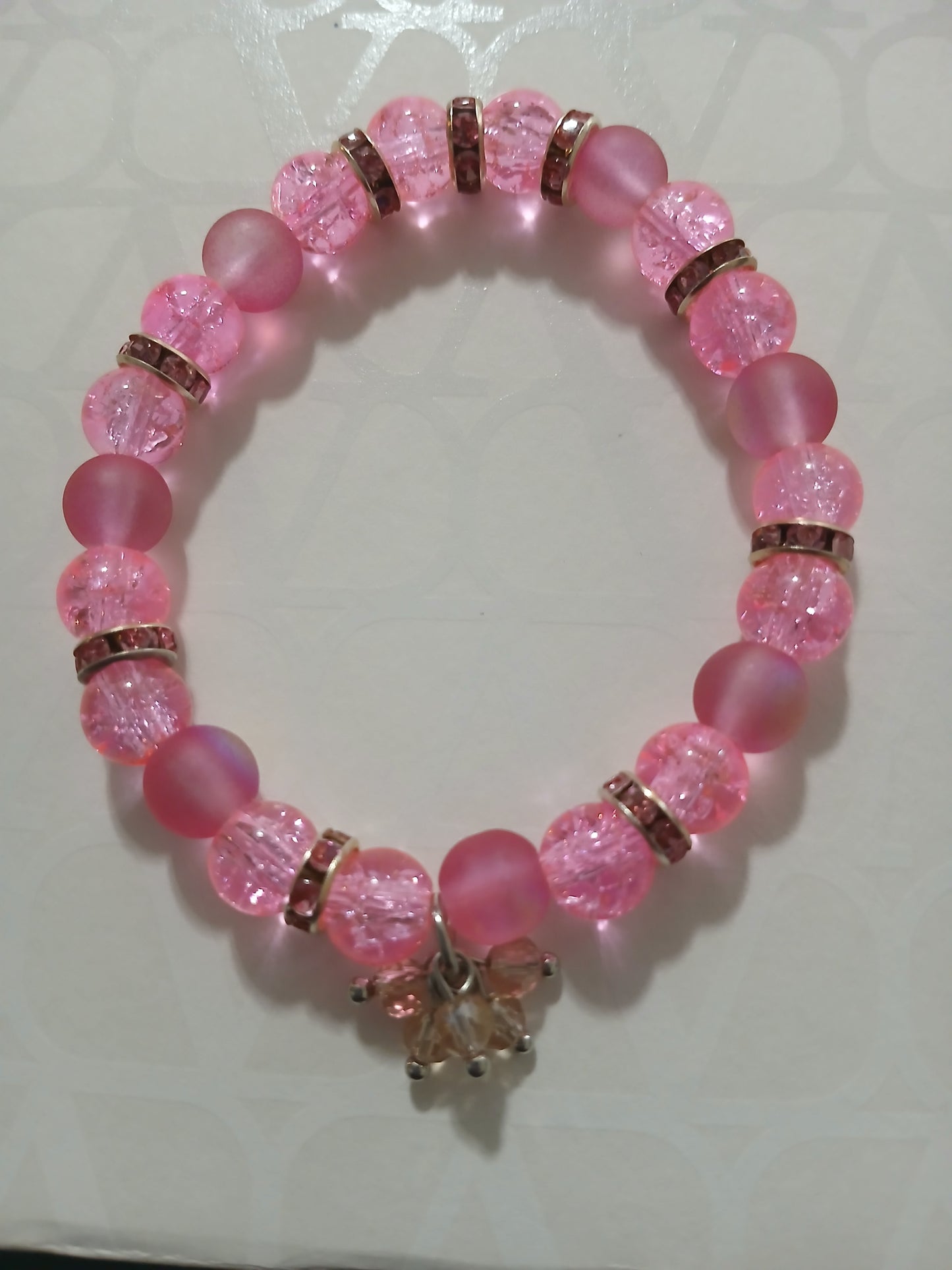 Pink Sparkle Charm Bracelet
