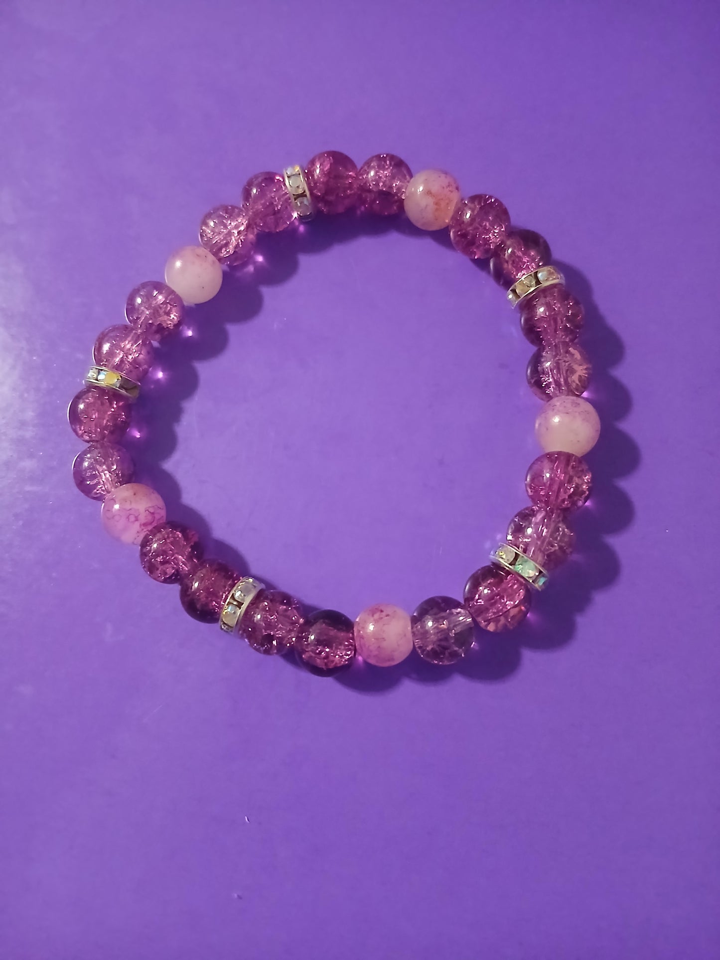 Rose Pink Marble Bling Bracelet