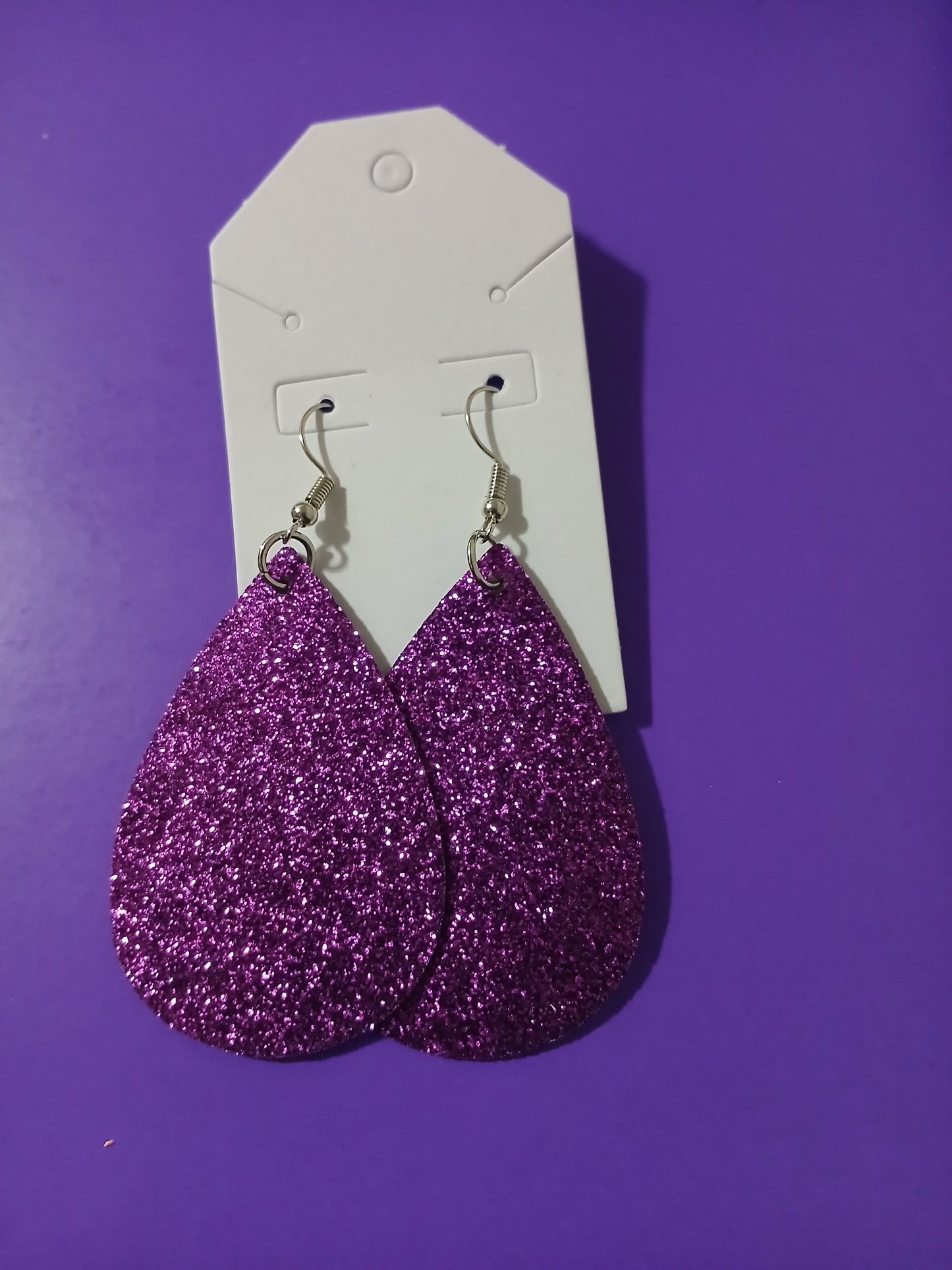 Purple Glittery Earrings