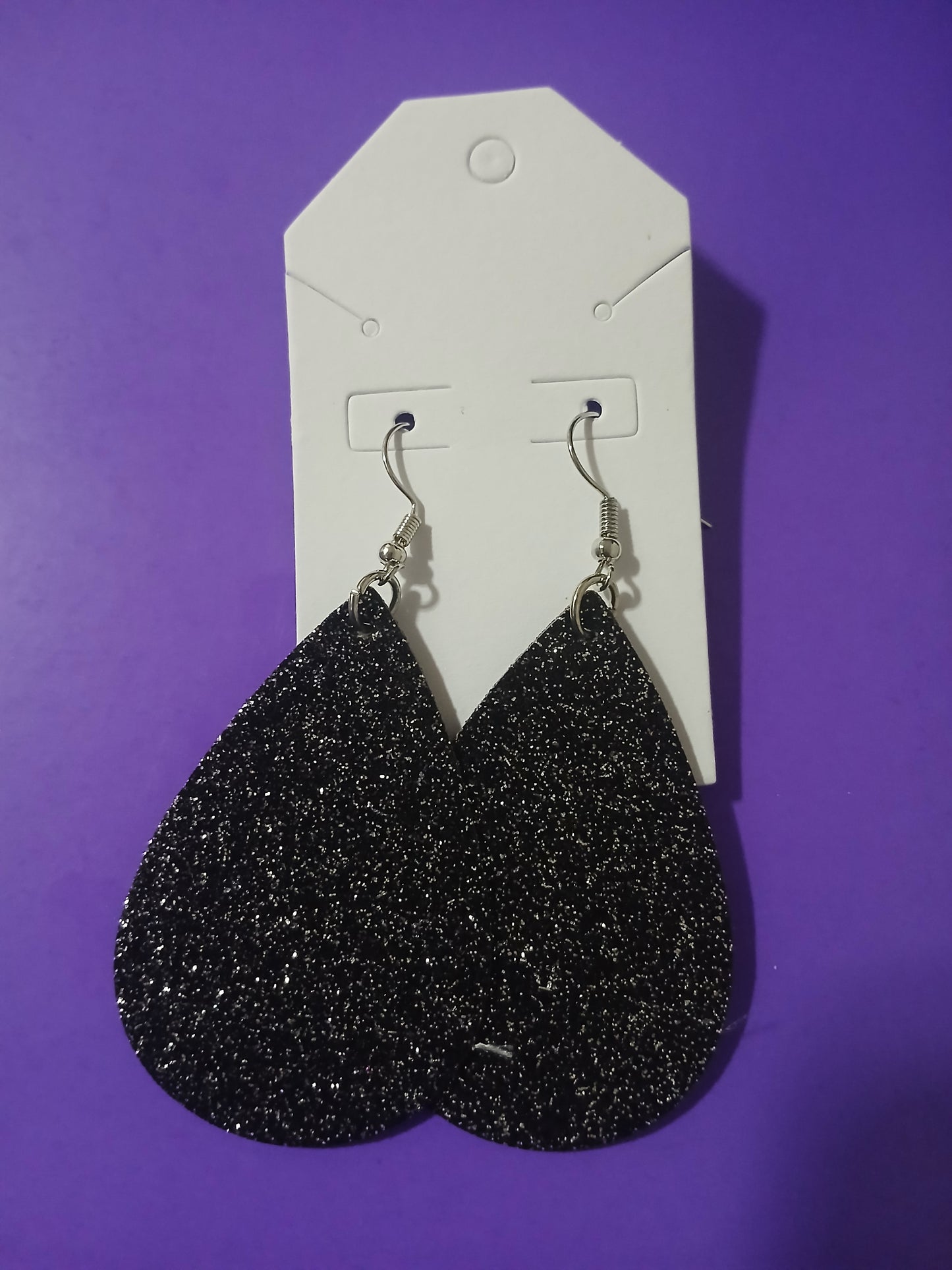 Black Glittery Earrings