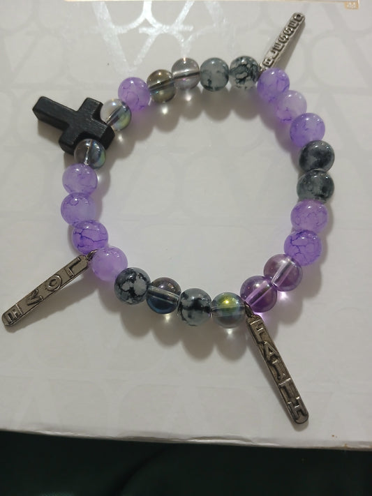 Purple Prosperity Inspiring Charm Bracelet