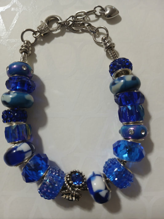 Blue Pandora Style Bracelet