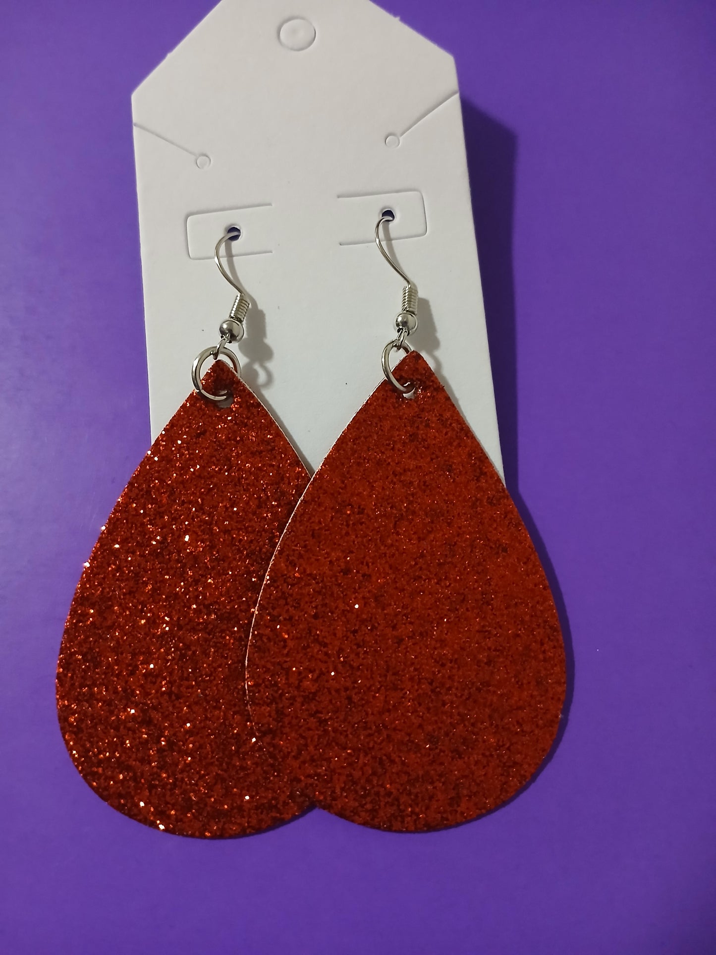 Red Glittery Earrings