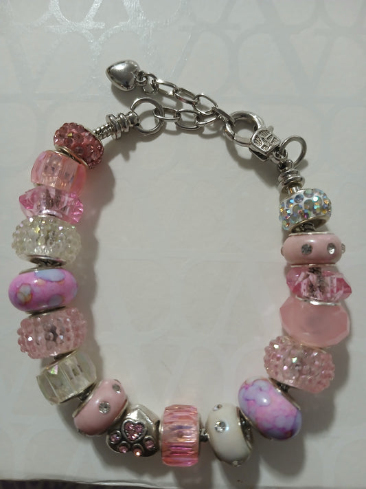 Luscious Pink Pandora Style Bracelet