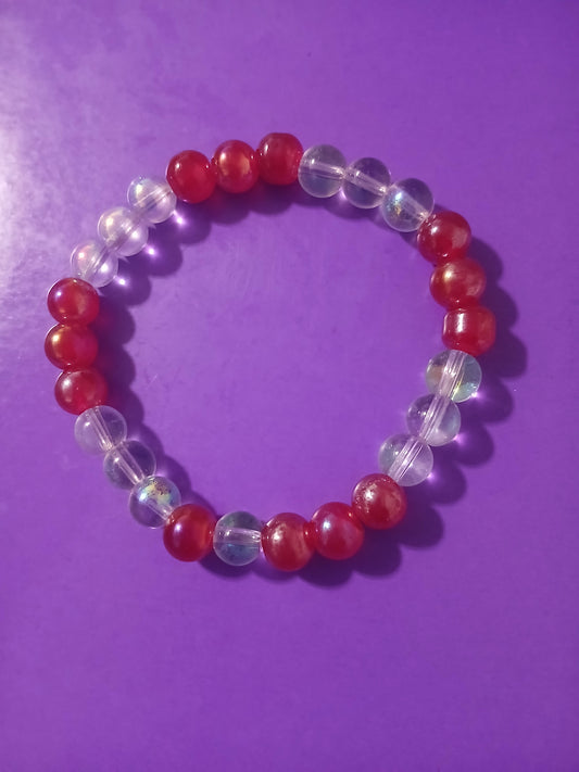 RedClear Bead Bracelet