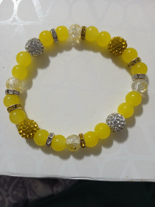 Yellow Banana Bling Bead Bracelet