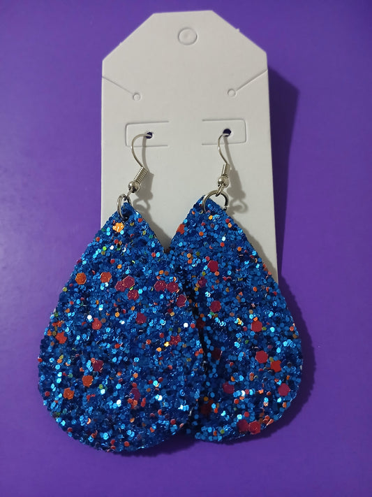 Royal Blue Confetti Sparkling Earrings