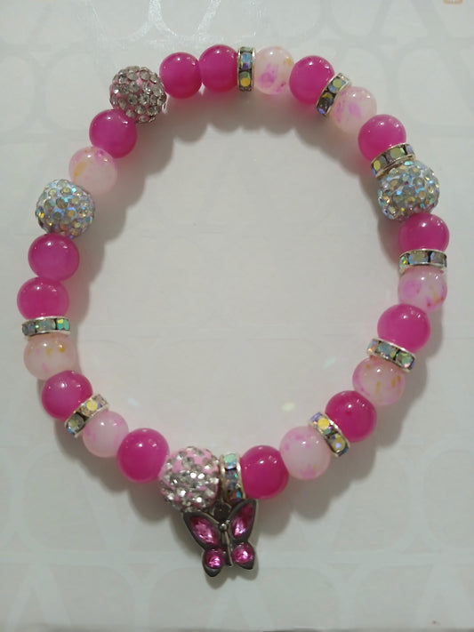 Pink Butterfly Bling Bracelet