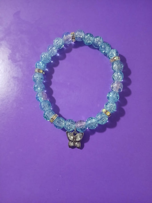 Ice Blue Candy Bling Charm Bracelet