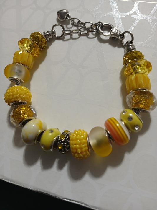 Sunshine Yellow Pandora Style Bracelet