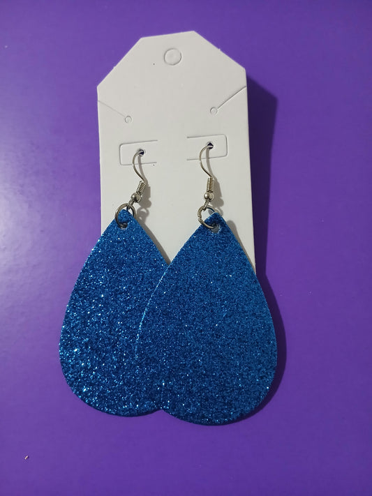 Royal Blue Glittery Earrings