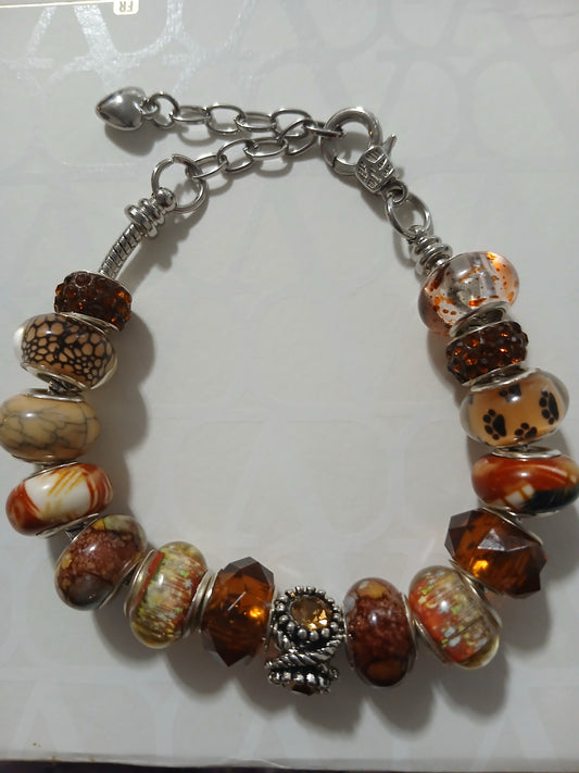 Root Beer  Breeze Pandora Style Bracelet