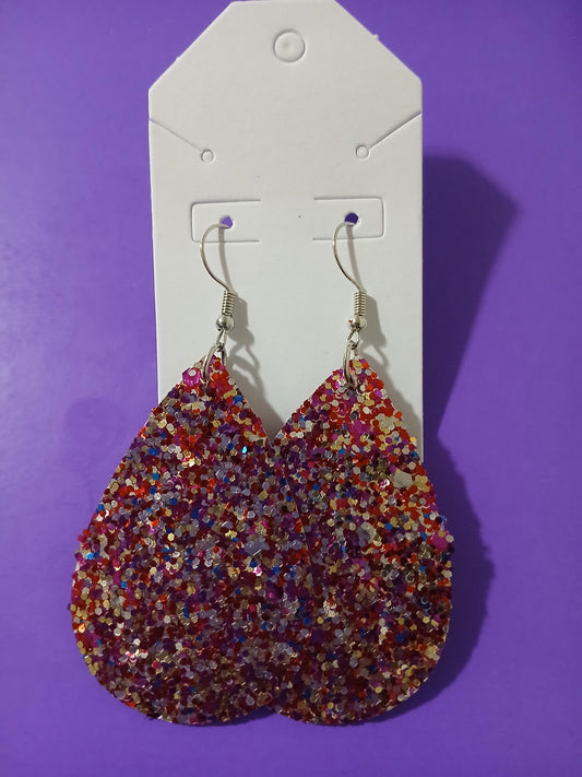 Red Confetti Sparkling Earrings
