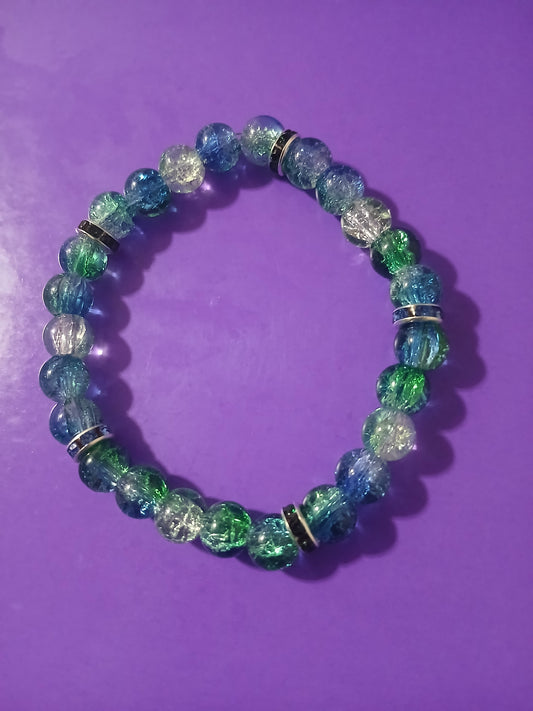 Earthy Bling Glass Bead Bracelet
