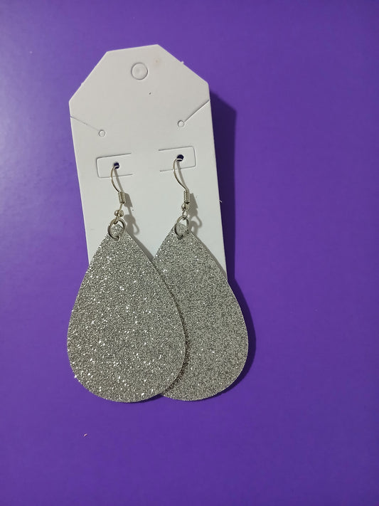 Light Silver Glittery Earrings