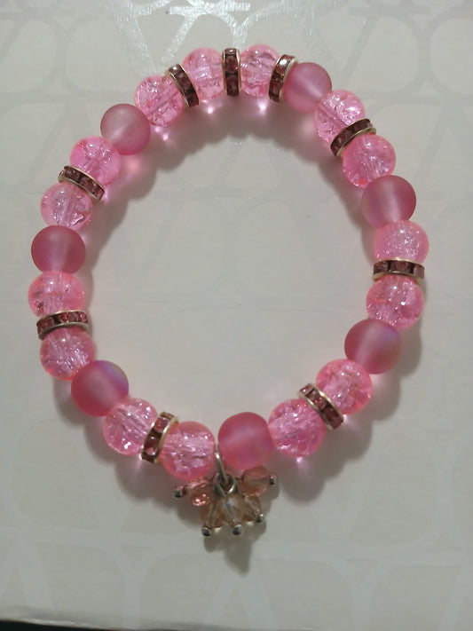 Pink Sparkle Charm Bracelet